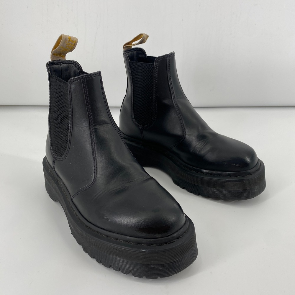 Dr. Martens Platform Women 8 Black Vegan Leather Chelsea Boots